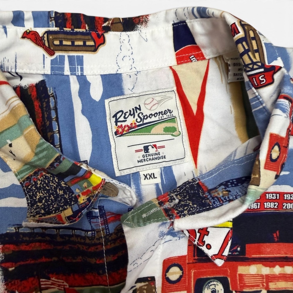 Reyn Spooner MLB St. Louis Cardinals Scenic Print Shirt Mens XXL Busch Stadium - Picture 3 of 11